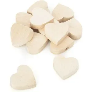 Herzen aus Holz, 4 cm, 12 Stück