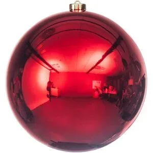 Weihnachtskugel aus Kunststoff, rot, 20 cm Ø