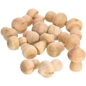 Holz-Pilze, 3?4,5 cm, natur, 16 Stück