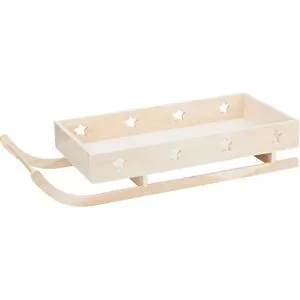 Schlitten aus Holz, mit Tablett, 50 x 20 x 9 cm