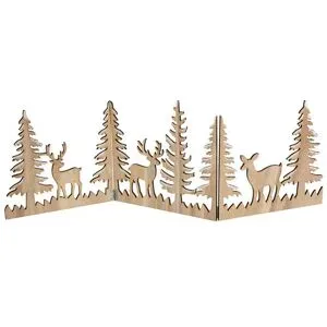 Bäume und Hirsche aus Holz, 67 x 22,5 cm