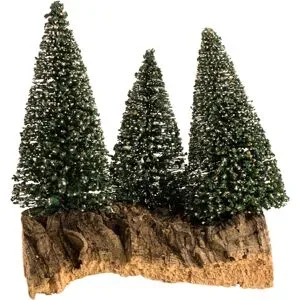 Baum-Gruppe mit 3 Bäumen, 11 x 5,5 x 14 cm, beschneit