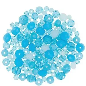 Facettierte Glasperlen, türkis, 3?9 mm, 25 g