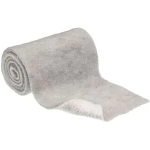 Wollband, zweifarbig, grau-weiß, 15 cm, 1 m