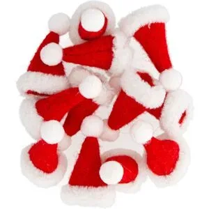 Weihnachtsmützen, 6 cm, 12 Stück