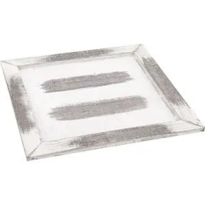 Tablett aus Holz, grau-weiß, 30 x 30 x 1,5 cm