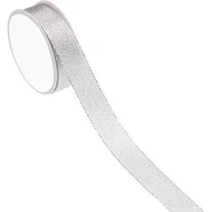Stoffband, silber, 25 mm, 10 m