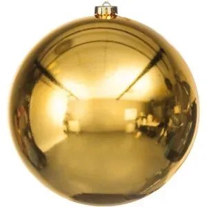 Weihnachtskugel aus Kunststoff, gold, 20 cm Ø