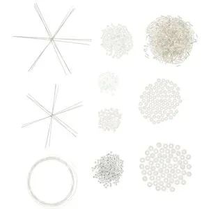 Drahtsterne-Set, silber-weiß, 6 Stück