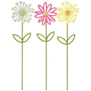 Blumen-Stecker aus Metall, 25,5 cm, 3 Stück