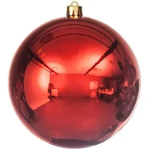Weihnachtskugel aus Kunststoff, rot, 14 cm Ø
