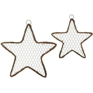 Reben-Sterne mit Drahtgeflecht, 29 cm und 39 cm