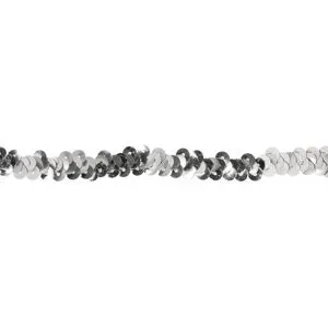 Elastik-Paillettenband, silber, Breite: 10 mm, Länge: 3 m