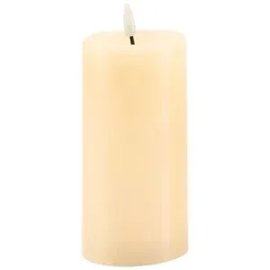 LED-Kerze aus Echtwachs, mit 6h Timer, creme, 15 x 7,5 cm
