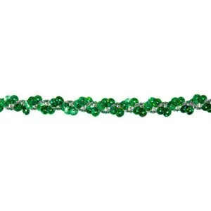 Metallic-Paillettenband, grün, Breite: 10 mm, Länge: 3 m