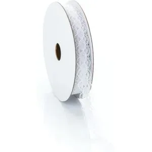 Spitzenband, weiß, 10 mm, 5 m