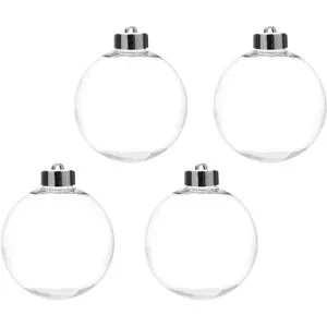 Weihnachtskugeln, transparent, 8 cm Ø, 4 Stück