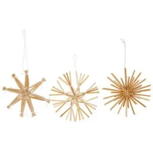 Stroh-Sterne, natur, 6 cm, 42 Stück