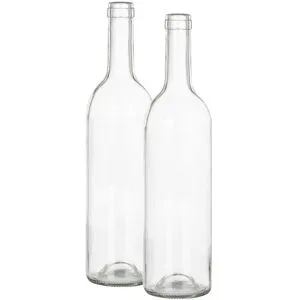 Deko-Glasflaschen, 31,5 cm, 7,5 cm Ø, 2 Stück