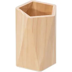 Stifteköcher aus Holz, 9 x 9 x 13 cm
