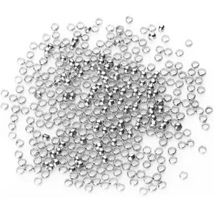 Quetschperlen, silber, 3 mm Ø, 500 Stück