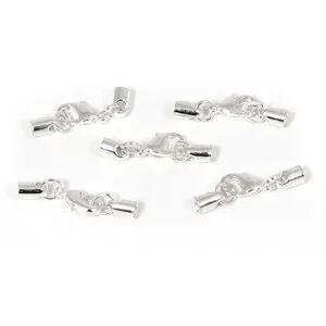 Verschlüsse, silber, 6 x 4 mm, 5 Stück
