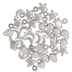 Mini-Anhänger, silber, 5?11 mm, 36 Stück