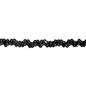 Elastik-Paillettenband, schwarz, Breite: 10 mm, Länge: 3 m
