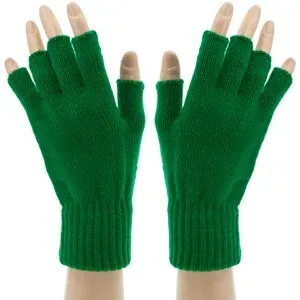 Strick-Handschuhe, dunkelgrün