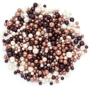 Glaswachsperlen, Brauntöne, 4?8 mm Ø, 100 g