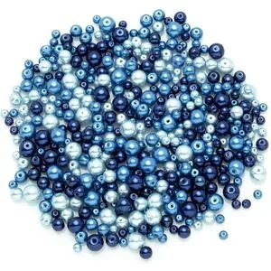 Glaswachsperlen, Blautöne, 4?8 mm Ø, 100 g