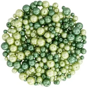 Glaswachsperlen, Grüntöne, 4?8 mm Ø, 100 g