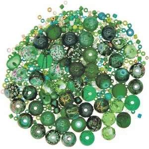 Glasperlenmix, grün, 2?9 mm, 45 g