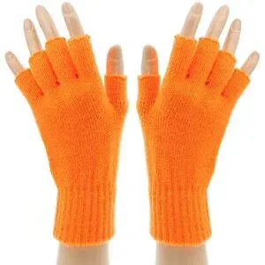 Strick-Handschuhe, neonorange