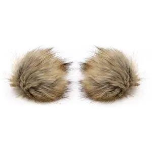 buttinette Fellimitat-Bommel, beige, Größe: 12 cm Ø