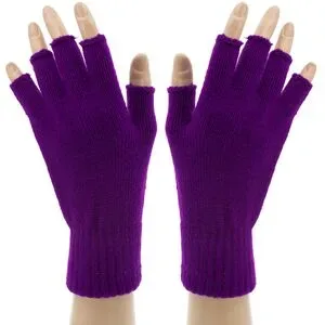 Strick-Handschuhe, lila