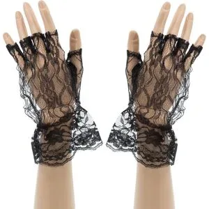 Spitzen-Handschuhe, schwarz