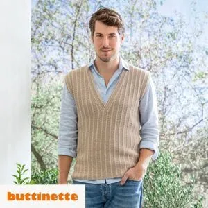 Strickanleitung ? Herrenpullunder aus Woll Butt Primo Adeva