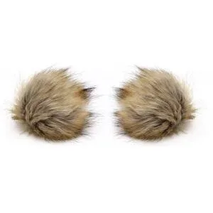 buttinette Fellimitat-Bommel, beige, Größe: 9 cm Ø
