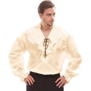 Rüschen-Hemd für Herren, beige