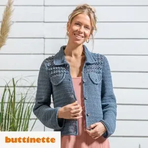 Häkelanleitung ? Damenjacke aus Woll Butt Blue Jeans No. 1