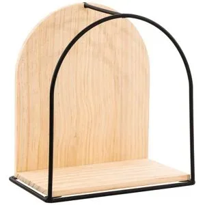 Wand-Regal aus Holz und Metall, 21,4 x 23,6 x 13,4 cm