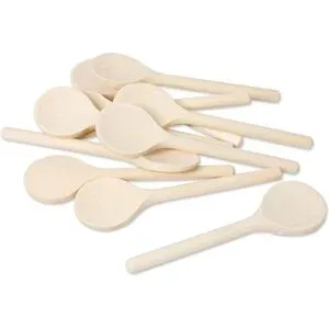 Mini-Löffel aus Holz, 12 cm, 10 Stück