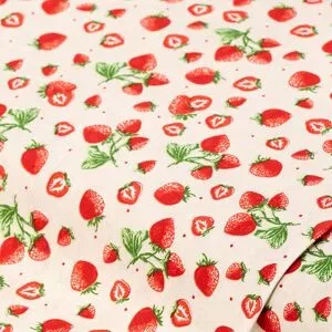 Baumwollstoff Erdbeeren 