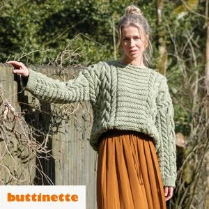 Strickanleitung ? Zopfmusterpullover aus Woll Butt Ida