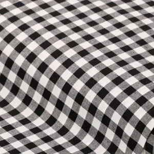 Buntgewebtes Vichykaro 1 x 1 cm, schwarz/weiß