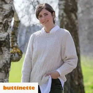 Strickanleitung ? Rippenraglan - Top Down aus Woll Butt Bouclé Fine