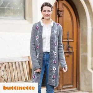 Strickanleitung ? Longjacke mit Strickbordüren aus Woll Butt Tirol