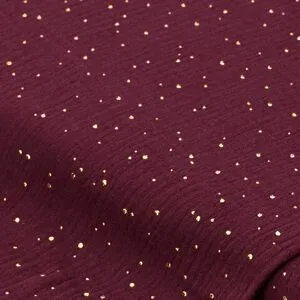 Musselin/Doppel-Gaze mit Glitzerdruck 