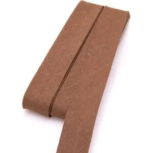 buttinette Baumwoll-Schrägband, rehbraun, Breite: 2 cm, Länge: 5 m